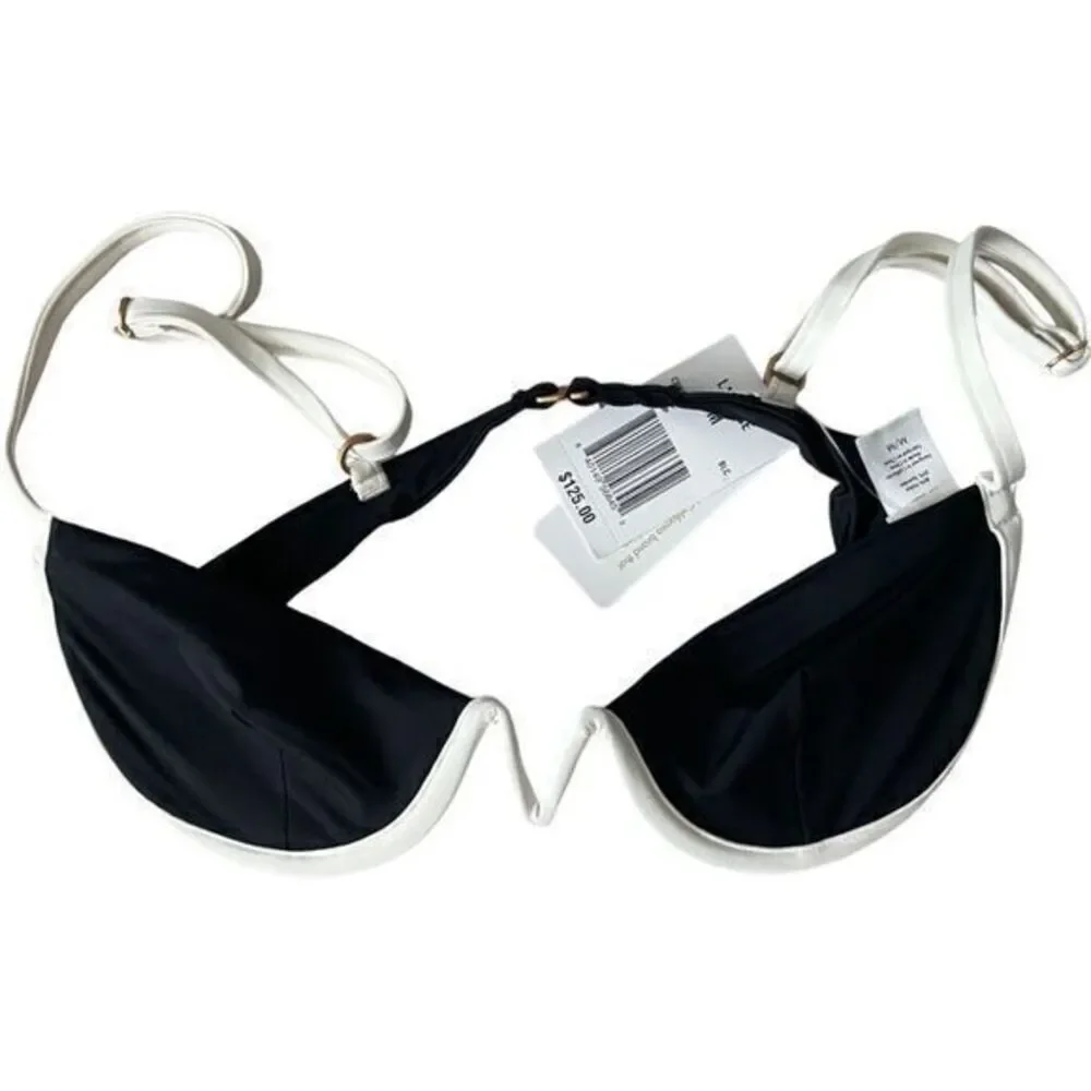 L Space Nico Bikini Top Black Cream Estella‎ Bikini Bottom Black 2 Piece Medium